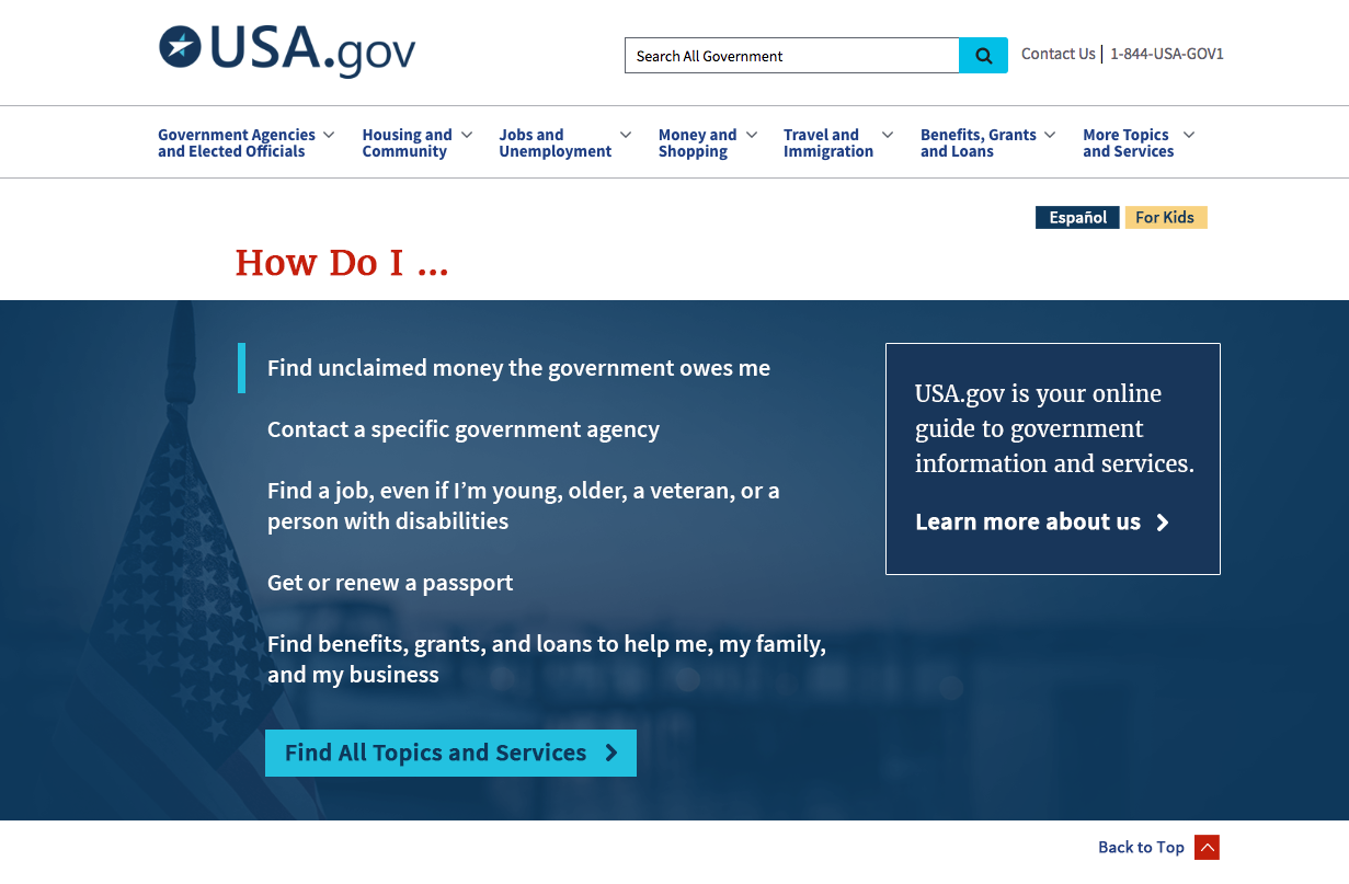 Introducing The New USA.gov And GobiernoUSA.gov Home Pages